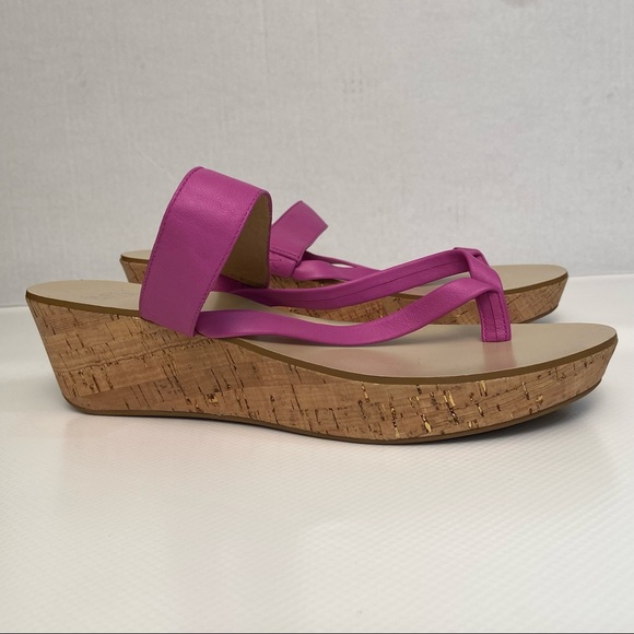 Simply Pelle women rose pink cork wedge slip on sandals. Size 9.5M. Used. - Picture 5 of 12